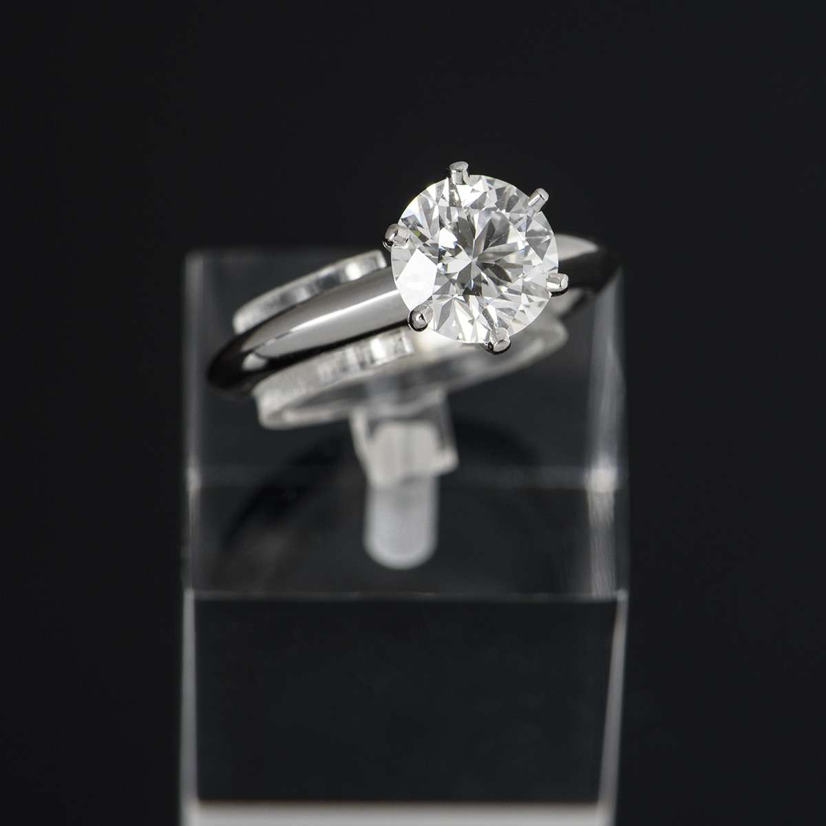 Tiffany & Co. Platinum Diamond Setting Ring 1.53ct G/VVS2 XXX